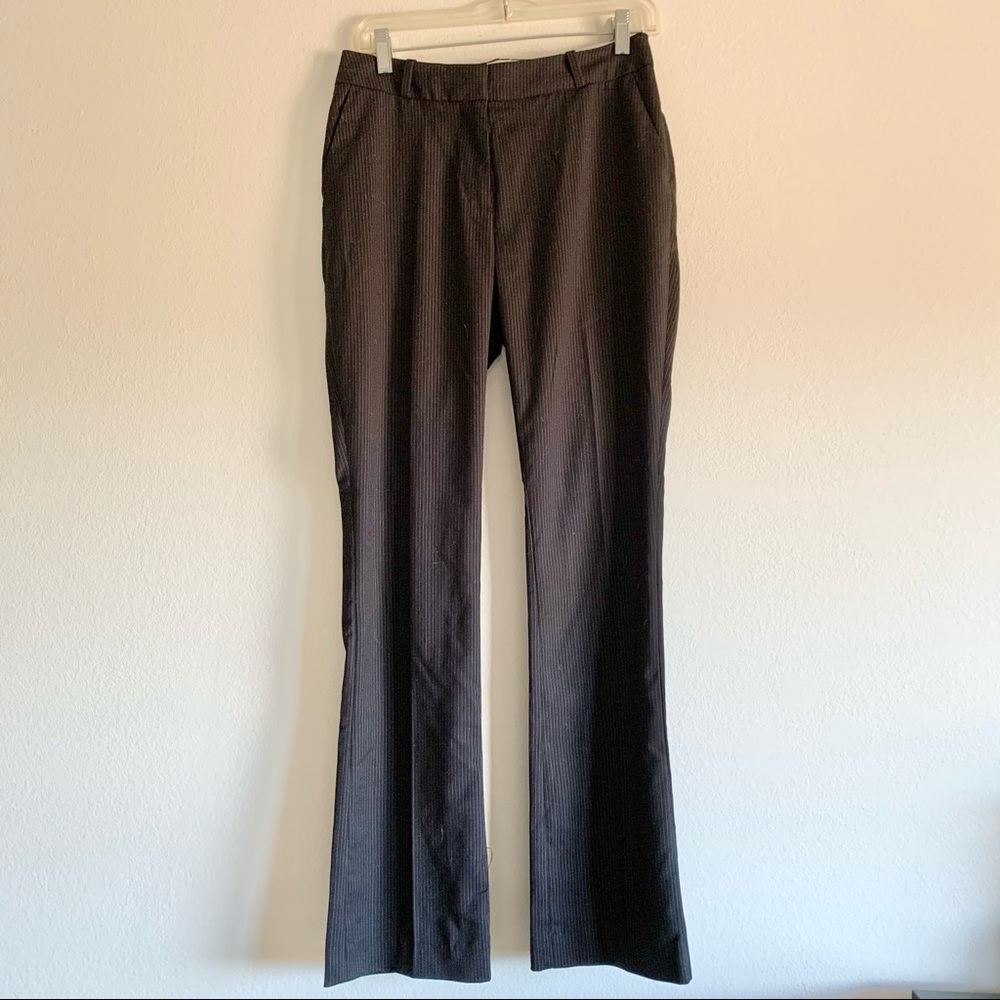 Black pinstriped slacks